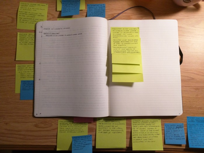 I place my stickies on the facing page so that when I finish the one that is on top, I put it back in my textbook and move on through the stack.